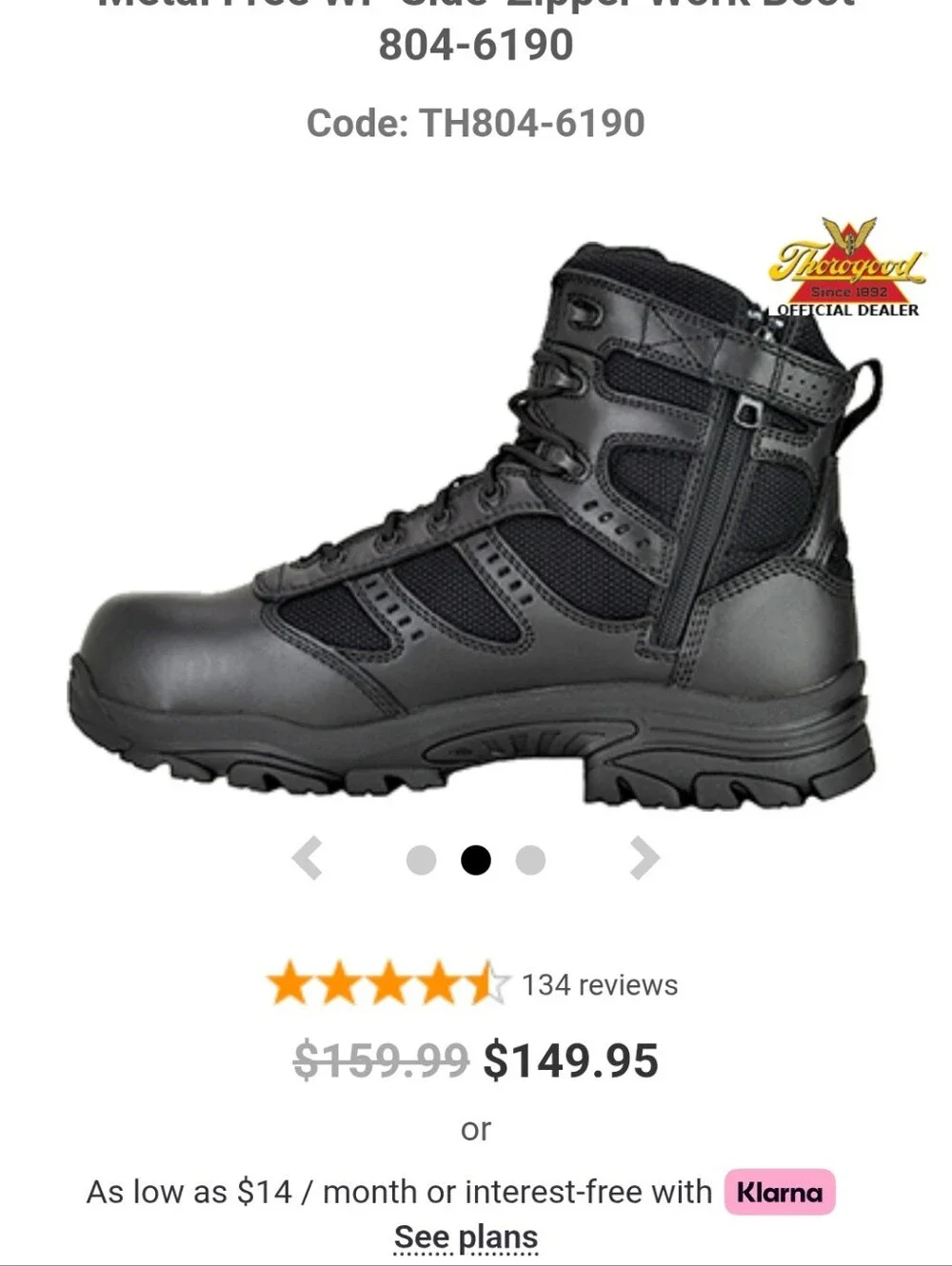 thorogood size 10